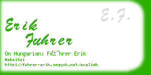 erik fuhrer business card